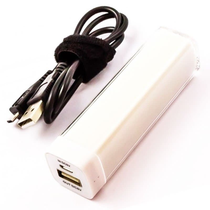 Batterie Powerbank Li-ion avec 2200mAh dans un boîtier blanc
