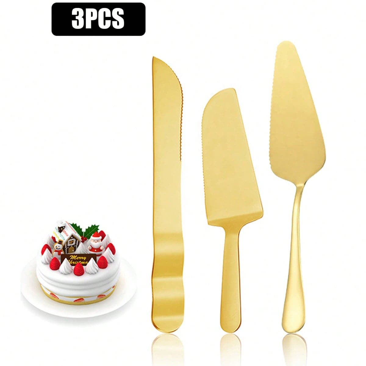 1/3 Pièces Ensemble De Couteau À Gâteau Et Serveur En Acier Inoxydable, Idéal Pour Un Anniversaire, Un Mariage, Une Fête